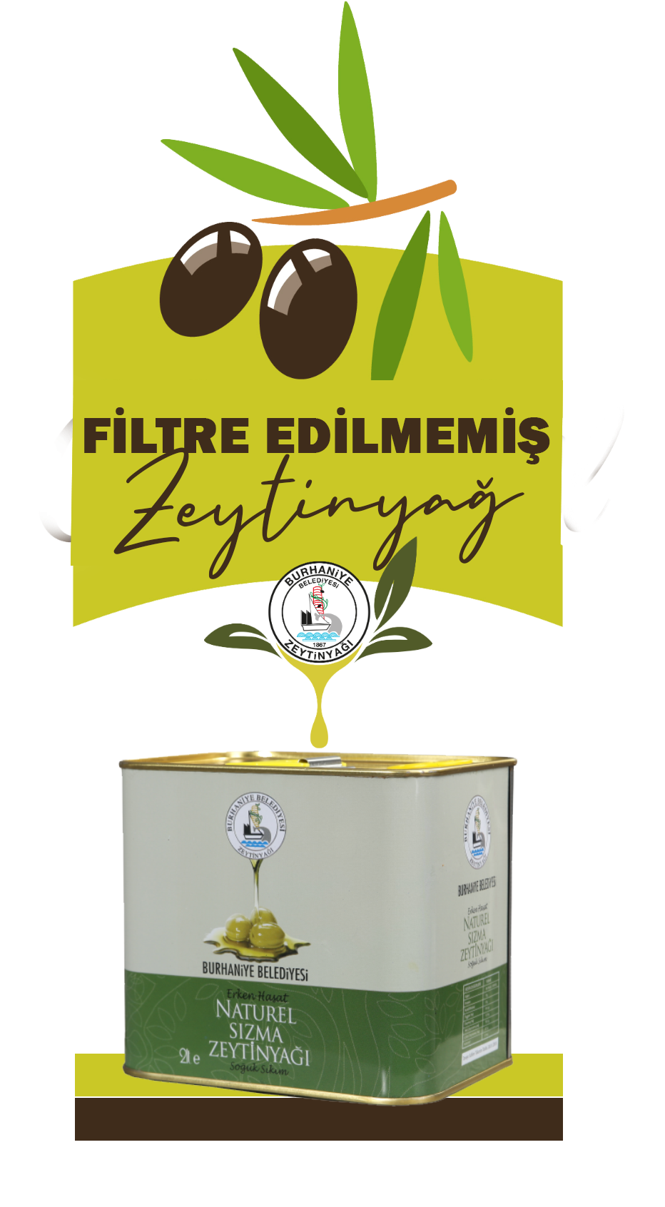 2 LT Filtre Edilmemiş Zeytinyağı